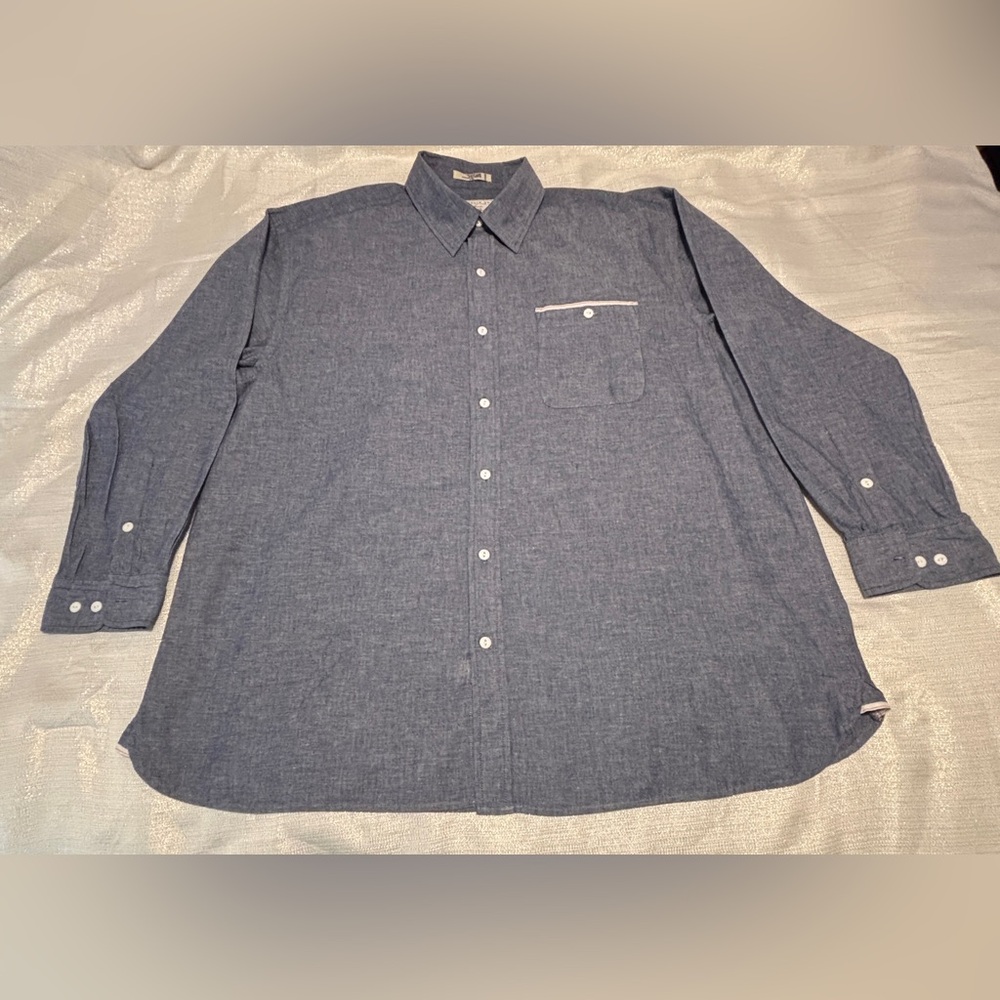 Orvis Blue Casual Men's Button Down Long Sleeve Shirt Classic Fit Size XXL